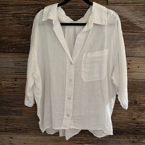 Solaí the Label Sea Breeze Washed Linen Top